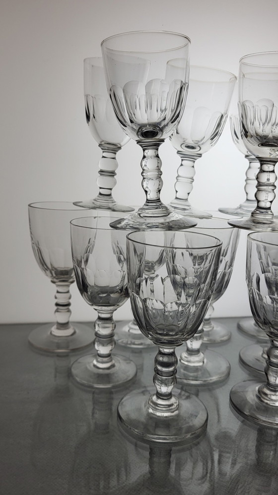 Image 1 of Set Of 14 Xixth Century Aperitif Wine Glasses