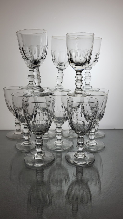 Set Of 14 Xixth Century Aperitif Wine Glasses