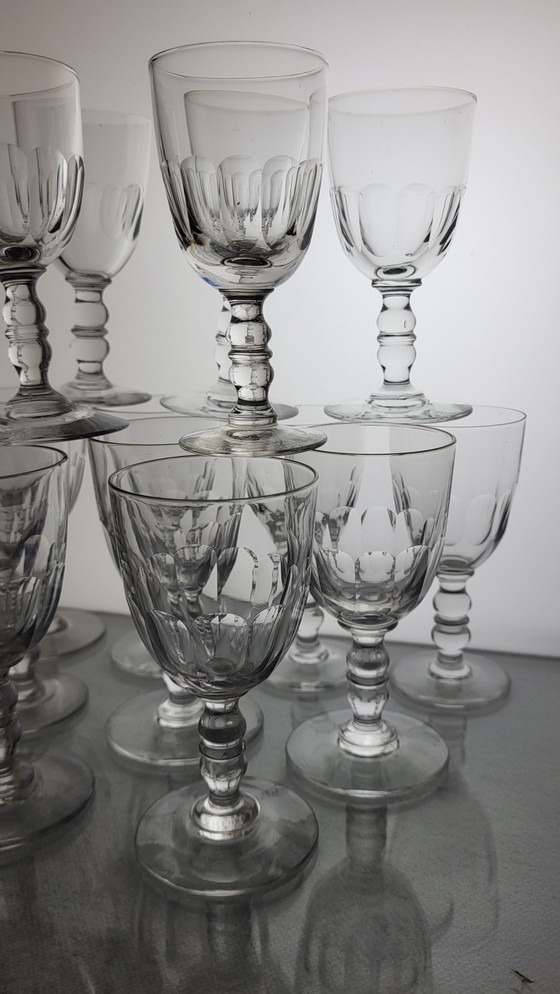 Image 1 of Set Of 14 Xixth Century Aperitif Wine Glasses