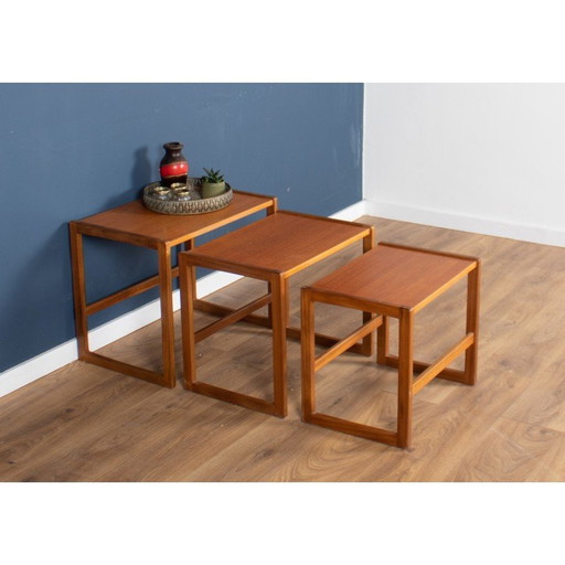 Vintage Danish teak nesting tables, 1960s