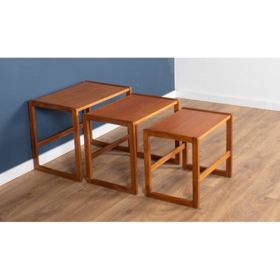 Image 1 of Vintage Danish teak nesting tables, 1960s