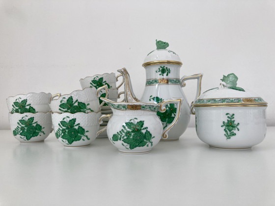 Image 1 of Herend Apponyi Chinese Bouquet In Green Mocha