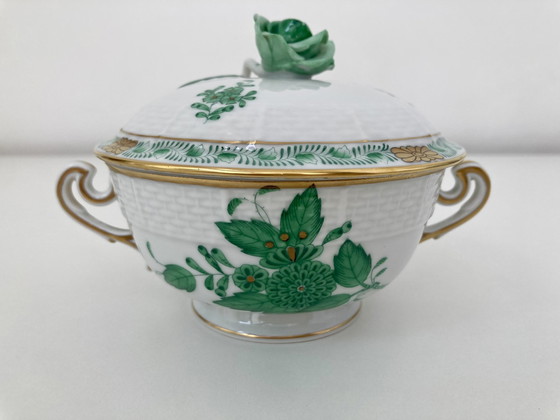 Image 1 of Herend Apponyi Chinese Bouquet In Green Mocha