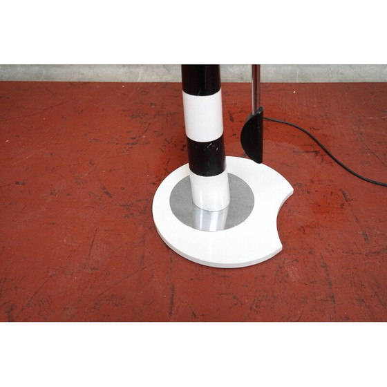 Image 1 of Vintage black and white zebra pattern floor lamp, 1970
