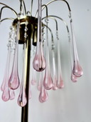 Lámpara de mesa de lágrima de Murano rosa