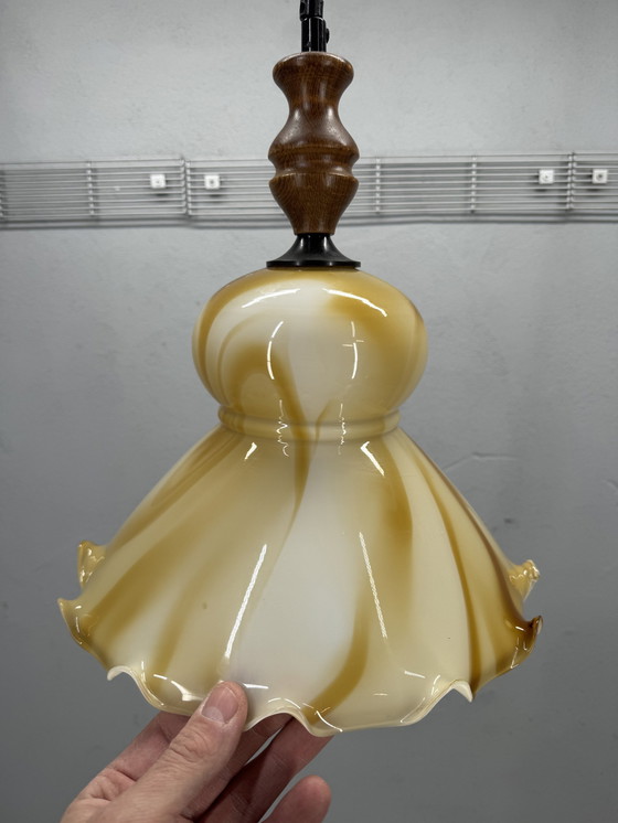Image 1 of Vintage Flamed Pendant Lamp Herda