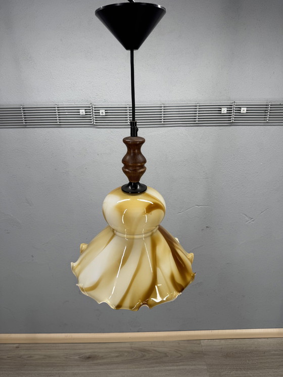 Image 1 of Vintage Flamed Pendant Lamp Herda