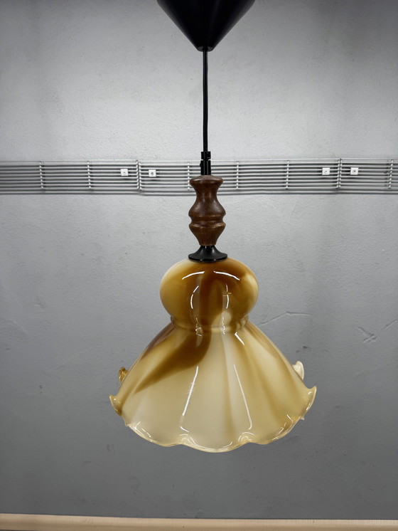 Image 1 of Vintage Flamed Pendant Lamp Herda