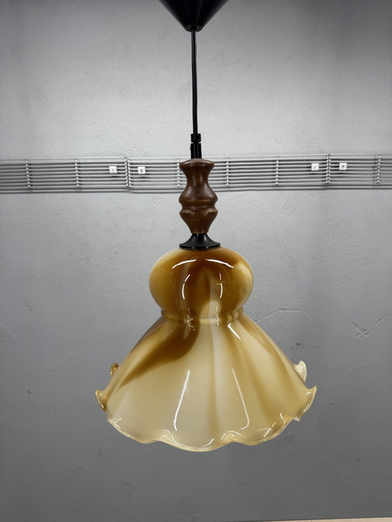 Image 1 of Vintage Flamed Pendant Lamp Herda