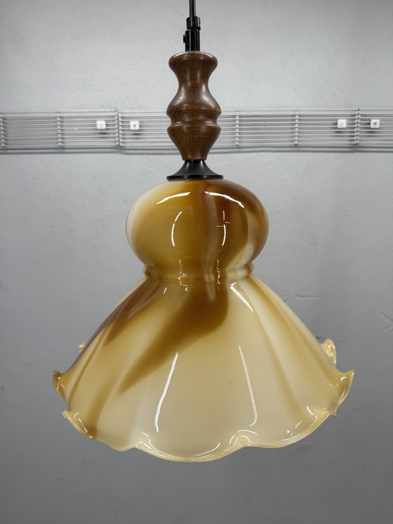 Image 1 of Vintage Flamed Pendant Lamp Herda