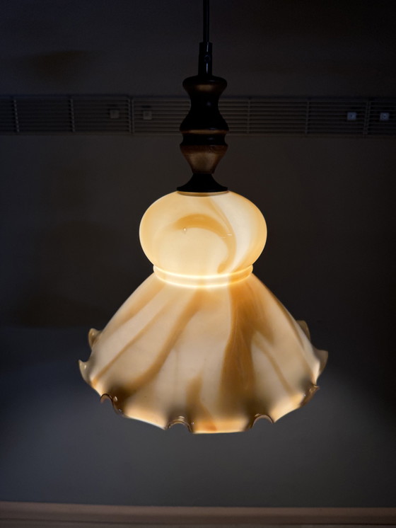 Image 1 of Vintage Flamed Pendant Lamp Herda