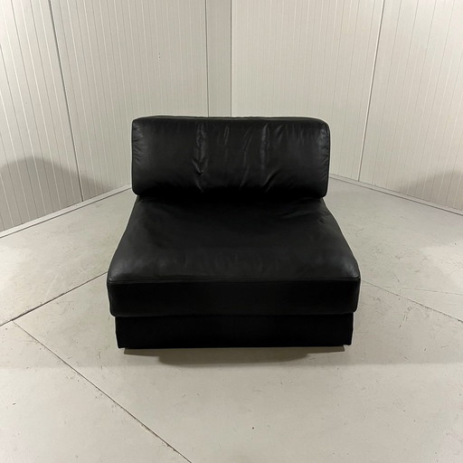 De Sede Ds-76 Black Leather Chair Daybed 1970'S