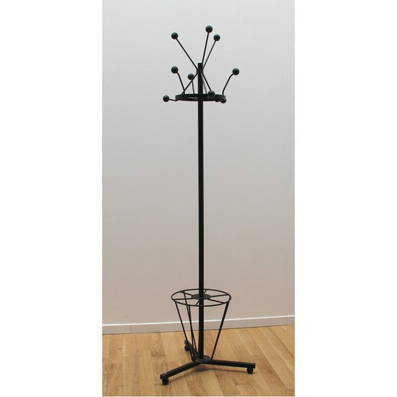 Image 1 of Vintage coat rack in black-tinted steel