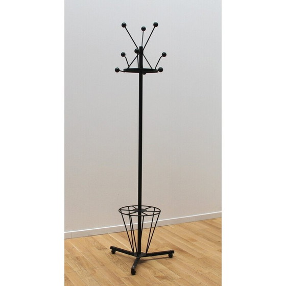 Image 1 of Vintage coat rack in black-tinted steel