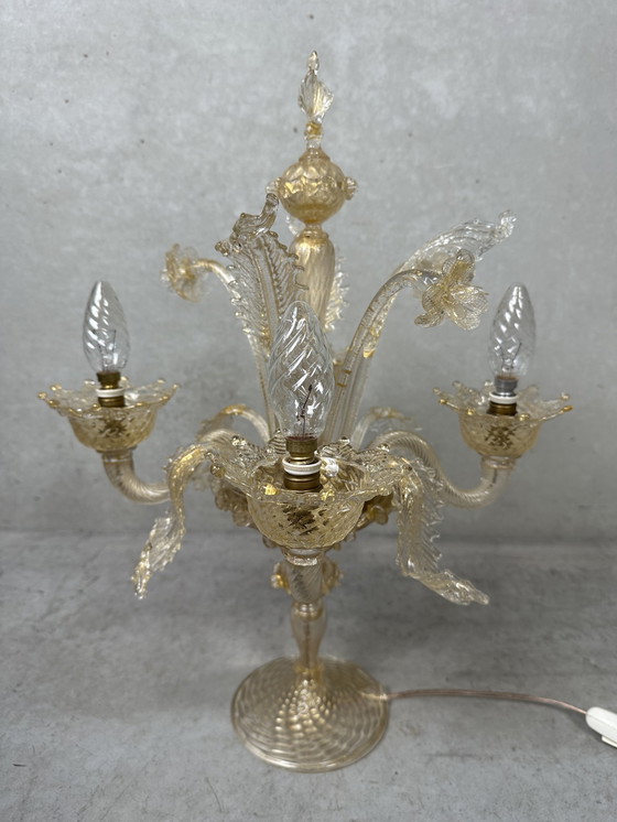 Image 1 of Antique Venetian table lamp - candelabra - Murano glass