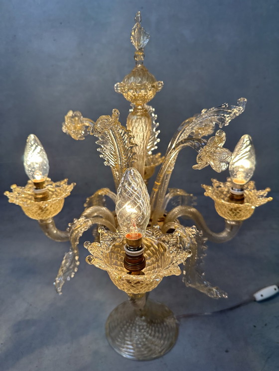 Image 1 of Antique Venetian table lamp - candelabra - Murano glass