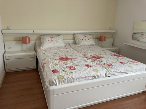 Hulsta 2 bed with bedside tables and slatted base