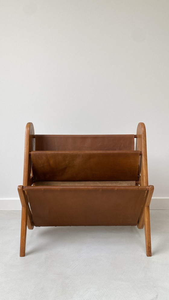 Image 1 of Wooden Reading Tray With Brown Leather