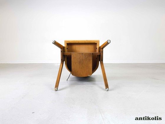 Image 1 of Set of 4 Mid - Century chairs Kadeder beech vintage stacking chair