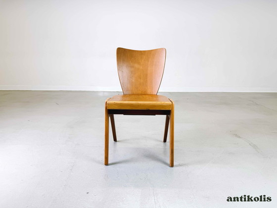 Image 1 of Lot de 4 chaises Mid Century Cadeau en hêtre Vintage Chaise empilable