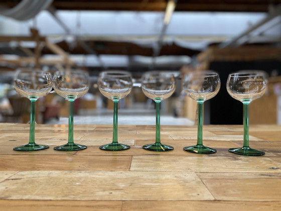 Image 1 of 6x verres Luminarc Alsace avec tige vert clair