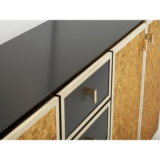 Image 1 of Vintage Italian cork and brass sideboard, 1970