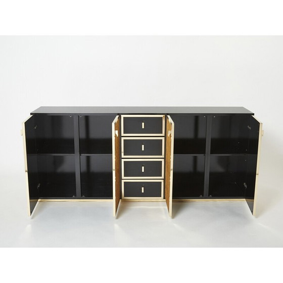 Image 1 of Vintage Italian cork and brass sideboard, 1970