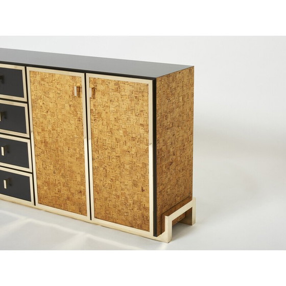 Image 1 of Vintage Italian cork and brass sideboard, 1970