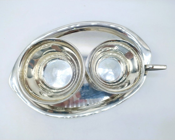 Image 1 of 3-piece silver cream set