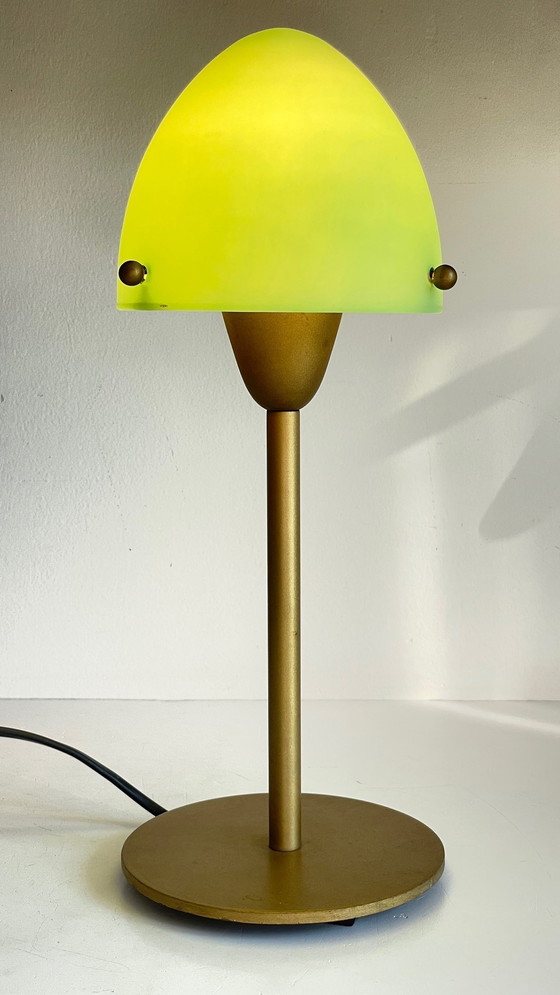 Image 1 of SCE Mushroom Lamp Vintage Steel And Opaline Glass