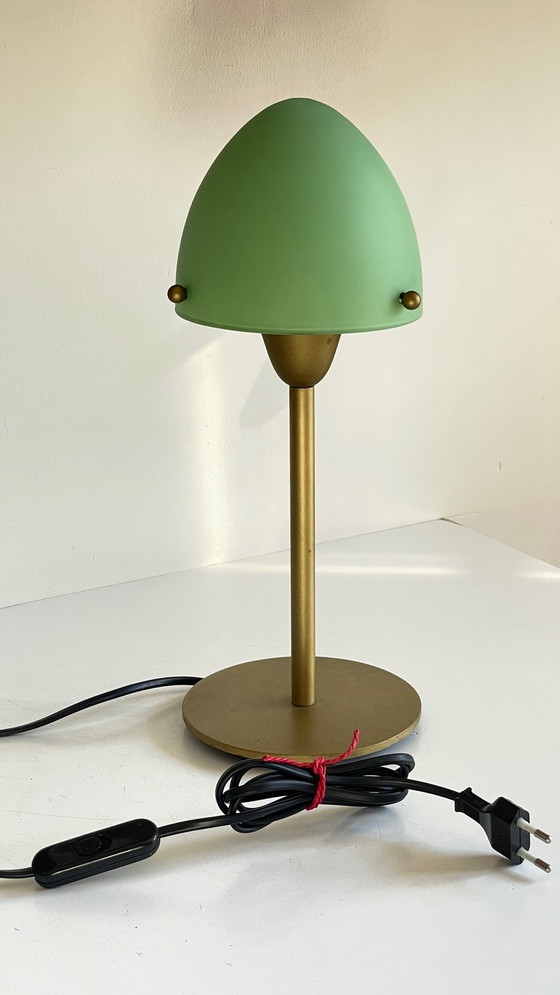 Image 1 of SCE Mushroom Lamp Vintage Steel And Opaline Glass