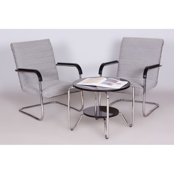 Image 1 of Pair of vintage chrome-plated steel armchairs by Anton Lorenz for Mücke Melder, Czechoslovakia 1930