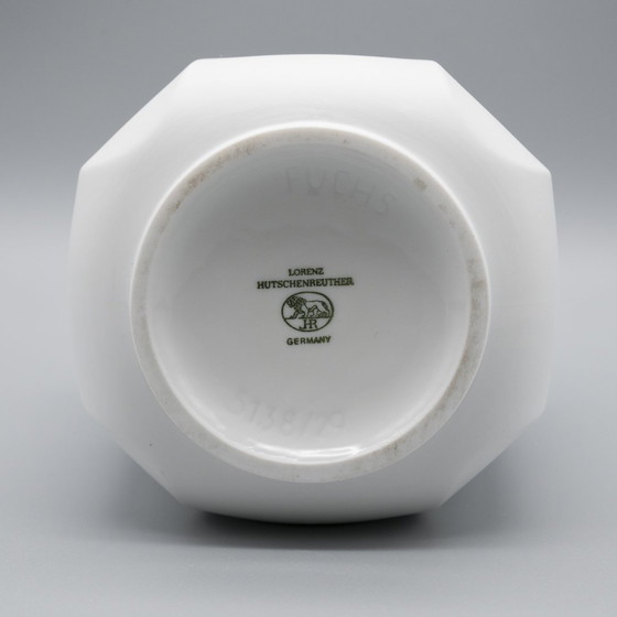 Image 1 of Op-Art Bisque Porcelain Violin Vase Duo Heinrich Fuchs Hutschenreuther Archais 