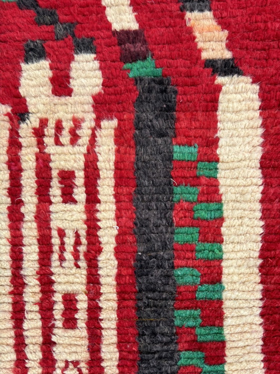 Image 1 of Abstract Red Moroccan Runner Rug