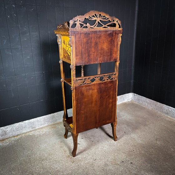 Image 1 of Armoire à étagères vintage - dans le style d'Émile Gallé