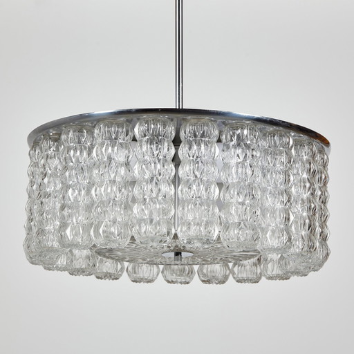 Glass And Chrome Chandelier