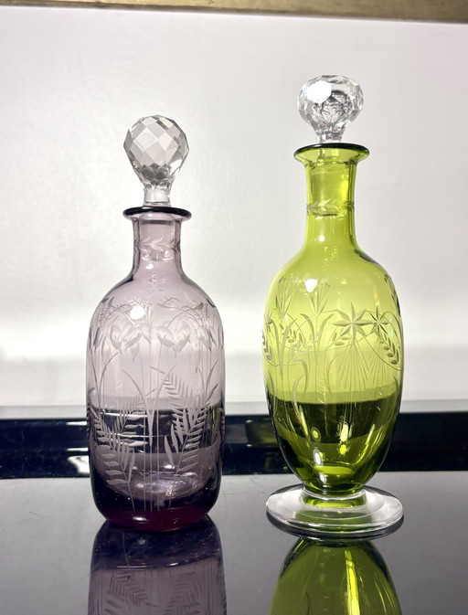 Liquor Carafes Saint Louis Coloured Crystal