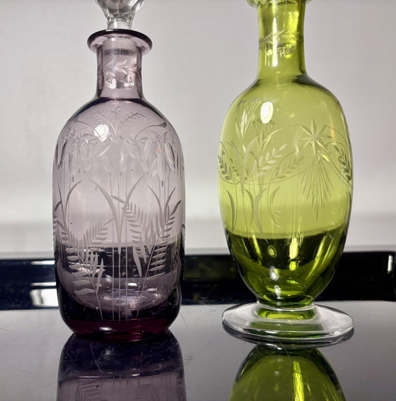 Image 1 of Liquor Carafes Saint Louis Coloured Crystal