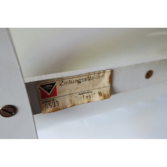 Image 1 of Vintage white lacquered plywood magazine rack by Opal Möbel, 1970