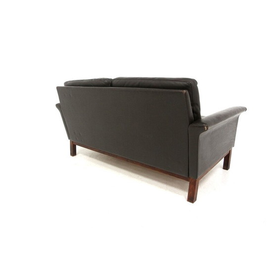 Image 1 of Divano vintage scandinavo in pelle a 2 posti, Svezia 1950