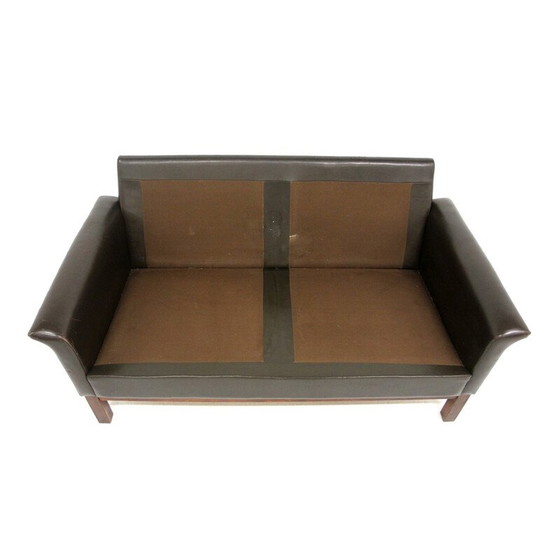 Image 1 of Divano vintage scandinavo in pelle a 2 posti, Svezia 1950