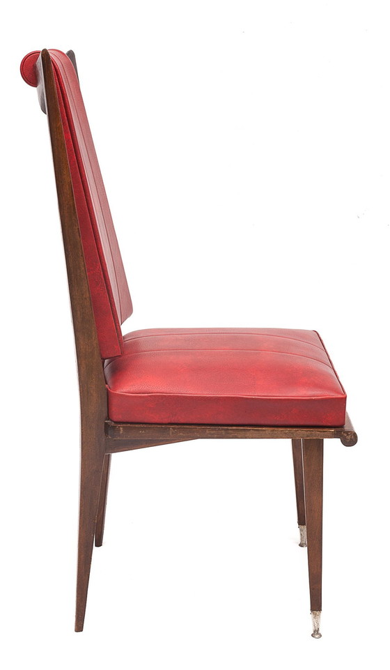 Image 1 of Pair Of Red Art Deco Chairs, 1950