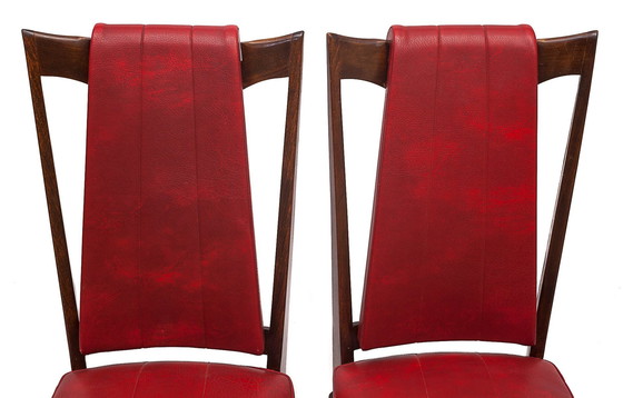 Image 1 of Pair Of Red Art Deco Chairs, 1950