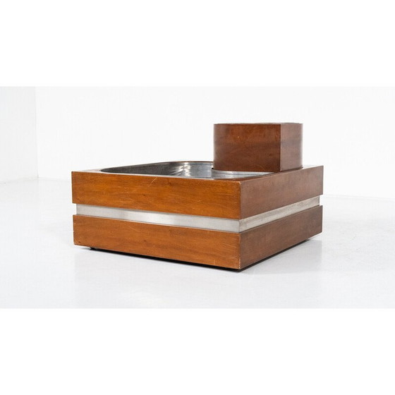 Image 1 of Fioriera vintage in noce e acciaio cromato, Italia 1970