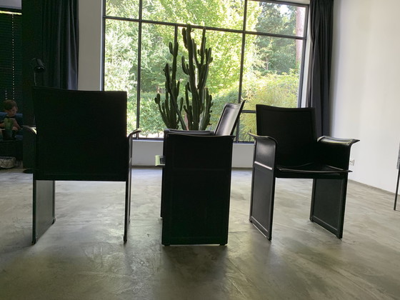 Image 1 of 6x Matteo Grassi armchairs and 2 stools by Tito Agnoli