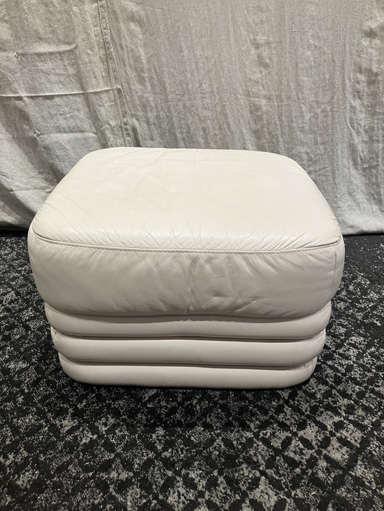 Image 1 of Leather Footstool / Hocker / Ottoman