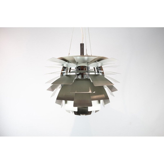 Image 1 of Vintage artichoke brushed steel pendant lamp by Poul Henningsen, 1958
