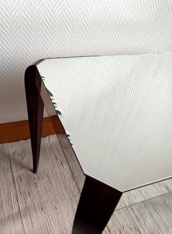 Image 1 of Table basse vintage Art Déco en verre et palissandre par Marly Frères, 1950