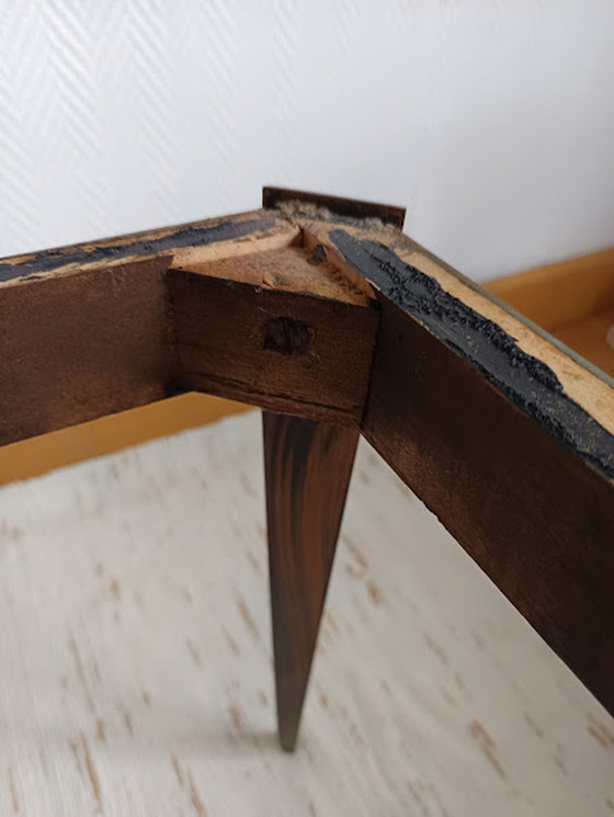 Image 1 of Table basse vintage Art Déco en verre et palissandre par Marly Frères, 1950