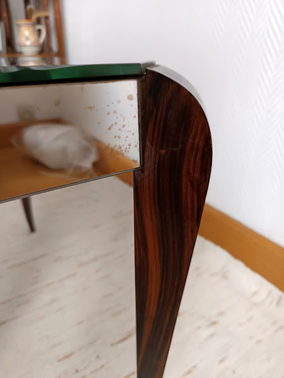 Image 1 of Table basse vintage Art Déco en verre et palissandre par Marly Frères, 1950